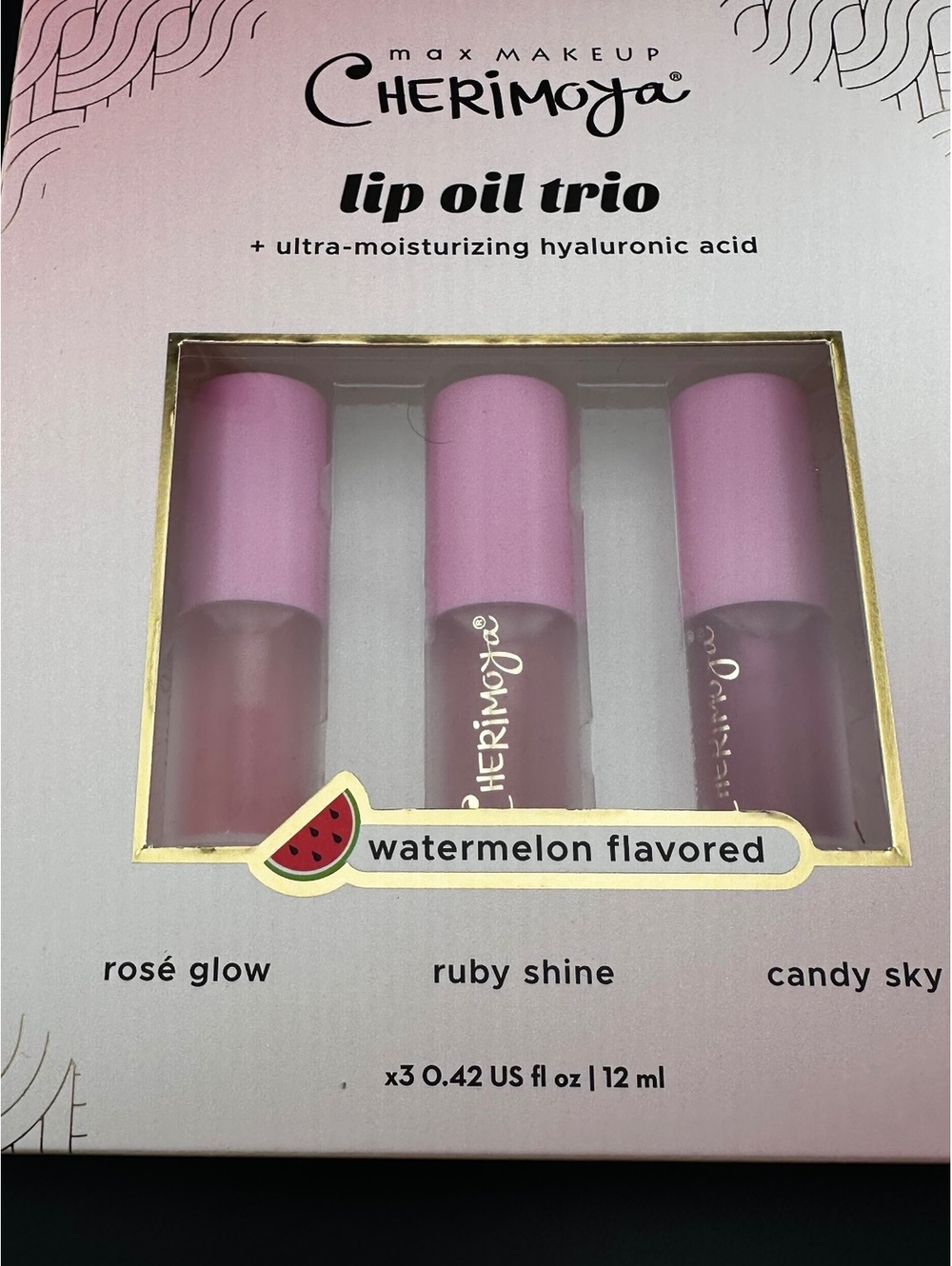 The Creme Shop Cherimoya Lip Oil Trio Watermelon Flavor